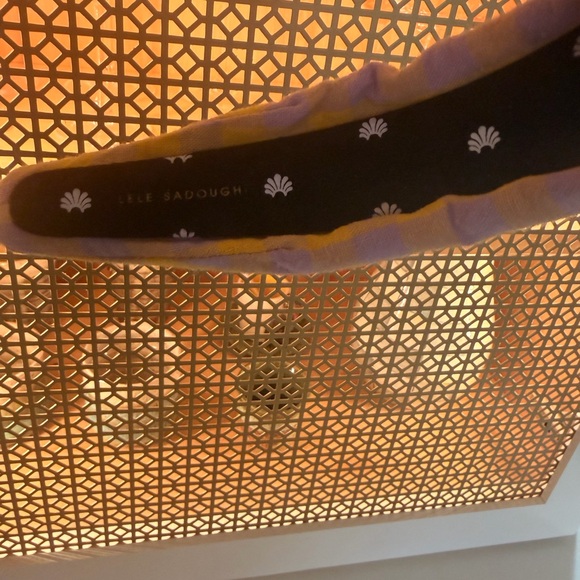 Lele Sadoughi Knotted Headband, yellow and purple gingham! - Picture 5 of 6